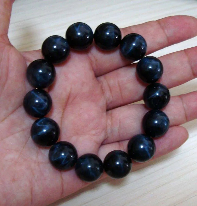 Natural Tiger Eye Round 14mm Beads Bracelet Jewelry Accessory
