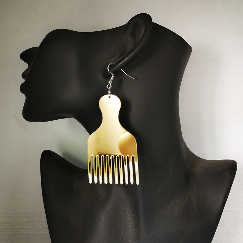 Acrylic Africa Map Mirror Earrings