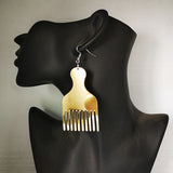 Acrylic Africa Map Mirror Earrings