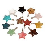 Five Point Star Crystal Carving Stone Pendant