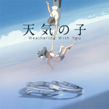 Weathering with You 999 Silver CZ Stones Ring