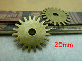 Antique Bronze Gear Pendant 25mm Alloy Charms 50PCS