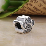 925 Sterling Silver Dog Paw Print Charms for Bracelet DIY Jewelry S925 Beads