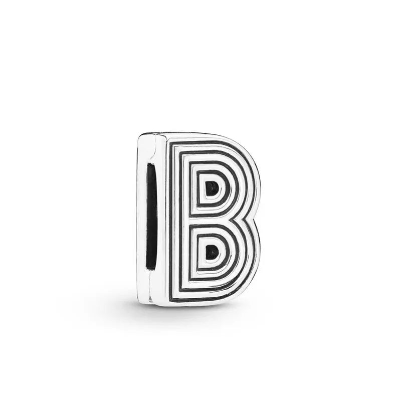 925 Silver Alphabet Charm Bracelet Bead for Women DIY Jewelry