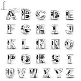 925 Sterling Silver Letter Alphabet Charm for Bracelet DIY Jewelry