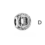 925 Silver Pando Letter Charm For Women DIY Jewelry