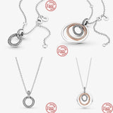 925 Silver Pav? Circle Collier Necklace For Women