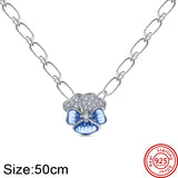 925 Silver Two-Tone Circles Pendant Necklace For Women