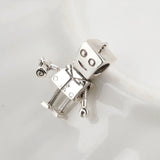 925 Silver Rob Bot Charm for Bracelet Necklace Women DIY Jewelry