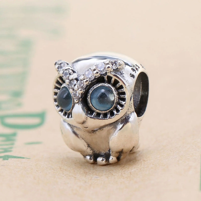 925 Sterling Silver Owl Charm for Bracelets - DIY Jewelry Beads
