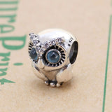 925 Sterling Silver Owl Charm for Bracelets - DIY Jewelry Beads