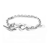 925 Silver Knotted Heart Bracelet for Charm Bracelets DIY Jewelry