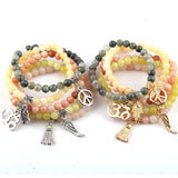 6mm Mix Stone Beads Charm Bracelets 10pc/lot