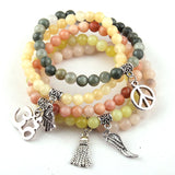 6mm Mix Stone Beads Charm Bracelets 10pc/lot