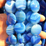 25mm Carnelian Round Beads - 16pcs - Sky Stripes - Jewelry Spacers