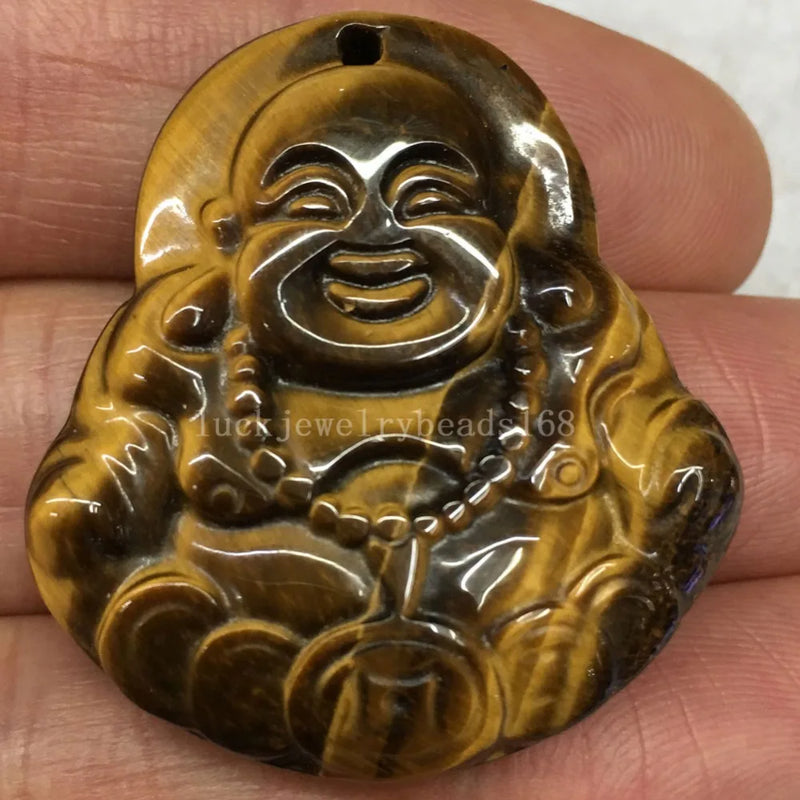 Tiger Eye Buddha Art Pendant Bead PC6697