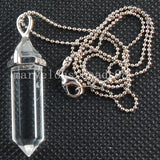 Clear Crystal Hexagonal Pointed Pendant Necklace with Chain
