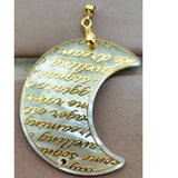 Mother of Pearl Shell Moon Pendant Bead D1782