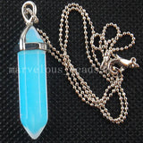Opalite Hexagonal Pointed Chakra Pendant Necklace with Chain