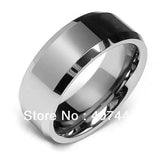 Beveled Edge Tungsten Wedding Band 8mm Size 5-14