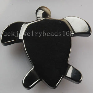Non-Magnetic Hematite Turtle Pendant Bead 1Pcs