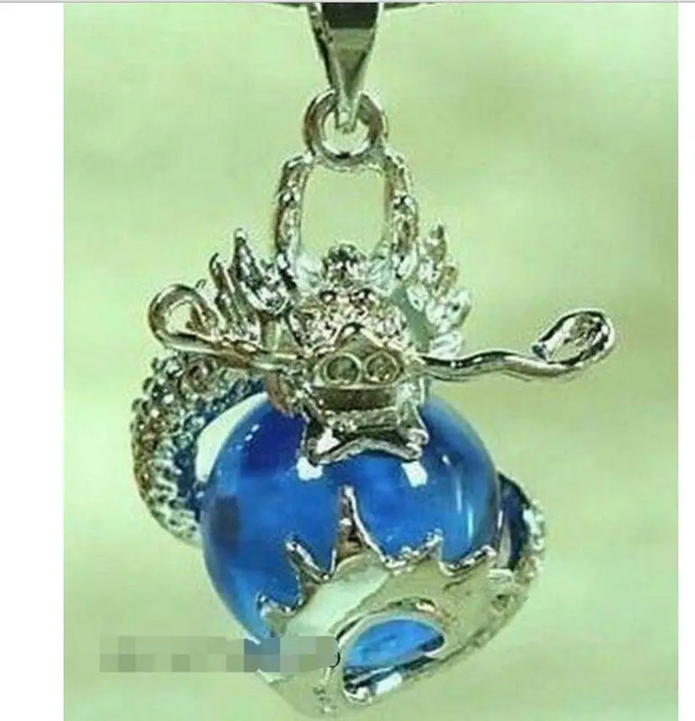 Stone Carved Dragon Pendant Necklace