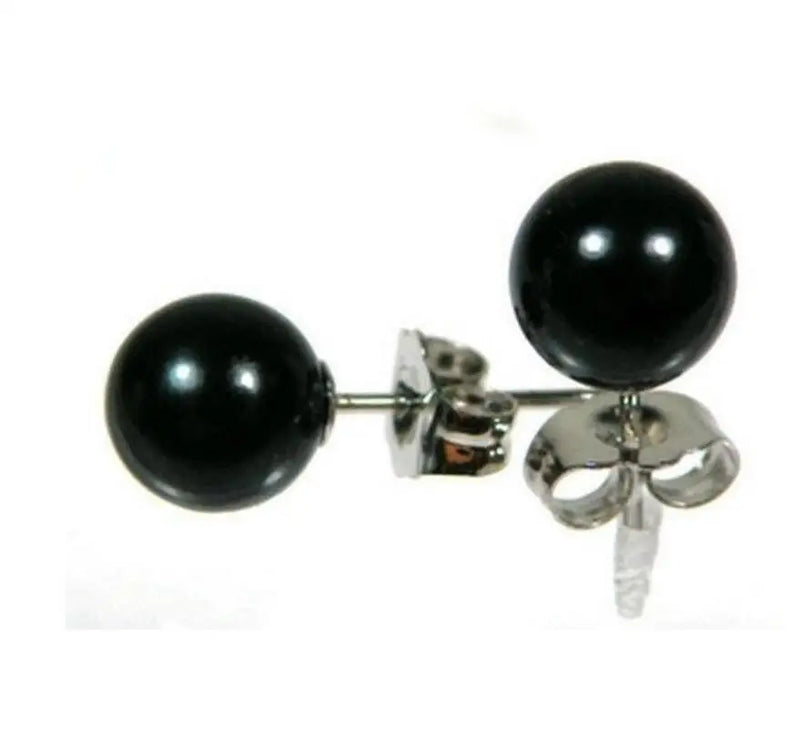 Tahitian Natural 9.2mm Pearl Earrings in 14k/20