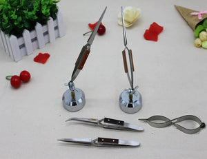 Curved Straight Fiber Cross-Locking Tweezers for Soldering