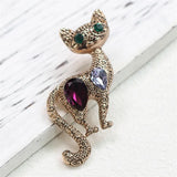Cat Brooch Pin Up Jewelry Crystal Brooch Bijoux