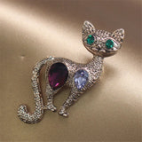 Cat Brooch Pin Up Jewelry Crystal Brooch Bijoux