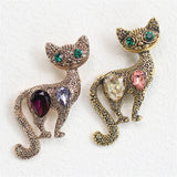 Cat Brooch Pin Up Jewelry Crystal Brooch Bijoux