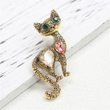 Cat Brooch Pin Up Jewelry Crystal Brooch Bijoux