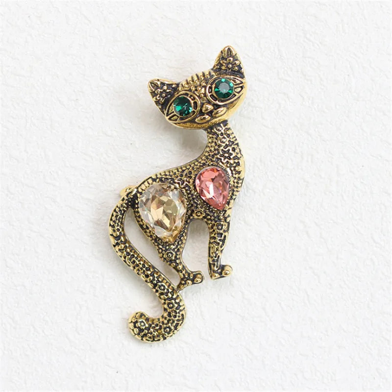 Cat Brooch Pin Up Jewelry Crystal Brooch Bijoux