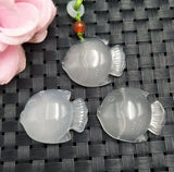 Natural Chalcedony Goldfish Agate Pendant Ice Seed Jade Necklace