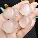 Natural Chalcedony Goldfish Agate Pendant Ice Seed Jade Necklace