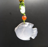 Natural Chalcedony Goldfish Agate Pendant Ice Seed Jade Necklace