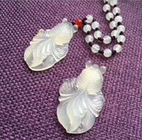 Natural Chalcedony Goldfish Agate Pendant Ice Seeds Jade