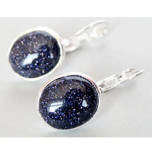 Natural Sand Jade 925 Silver Earrings