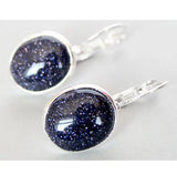 Natural Sand Jade 925 Silver Earrings