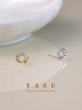 Silver Law 925 Yasu Earrings French Crystal 18k Plated