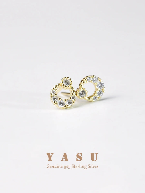Silver Law 925 Yasu Earrings French Crystal 18k Plated