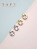 Silver Law 925 Yasu Earrings French Crystal 18k Plated