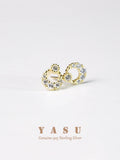 Silver Law 925 Yasu Earrings French Crystal 18k Plated
