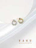 Silver Law 925 Yasu Earrings French Crystal 18k Plated