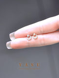 Silver Law 925 Yasu Earrings French Crystal 18k Plated