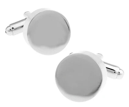 Engravable Cuff Links Silver Round Blank Gift For Men Wholesale&retail