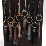 Glass Crystal Tassel Punk Necklace