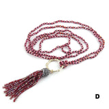 Glass Crystal Tassel Punk Necklace 4mm Mini