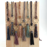 Glass Crystal Tassel Punk Necklace 4mm Mini