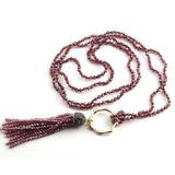 Glass Crystal Tassel Punk Necklace